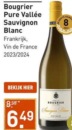 Aanbieding: Bougrier Pure Vallee Sauvignon Blanc 75CL