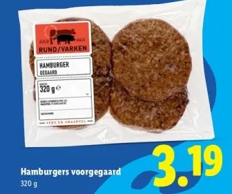 Aanbieding: Hamburgers voorgegaard