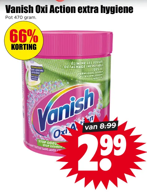 Aanbieding: Vanish Oxi Action extra hygiene