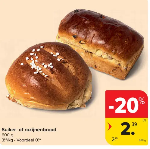 Promotie: Suiker- of rozijnenbrood
