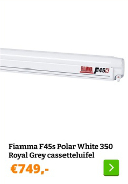 Aanbieding: Fiamma F45s Polar White 350 Royal Grey cassetteluifel