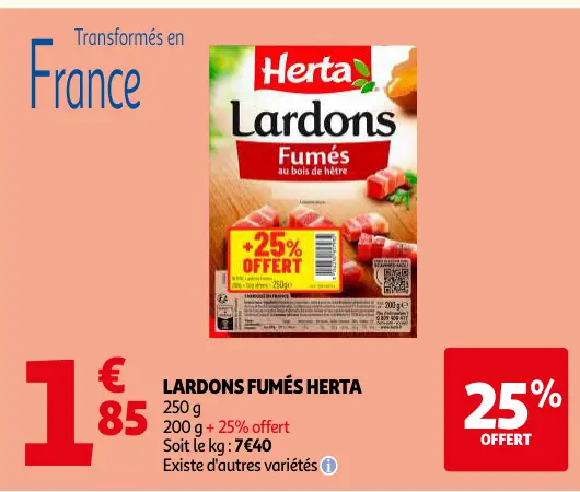 Offre: Lardons fumés