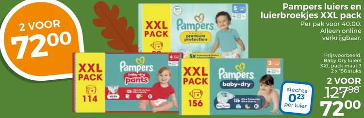 Aanbieding: Luiers en luierbroekjes XXL pack
