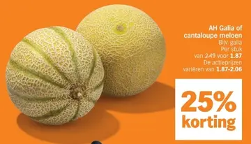 Aanbieding: AH Galia of cantaloupe meloen