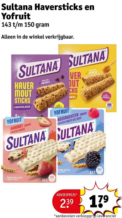 Aanbieding: Haversticks en Yofruit