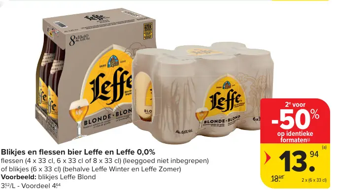Aanbieding: Bier Leffe en Leffe 0,0%