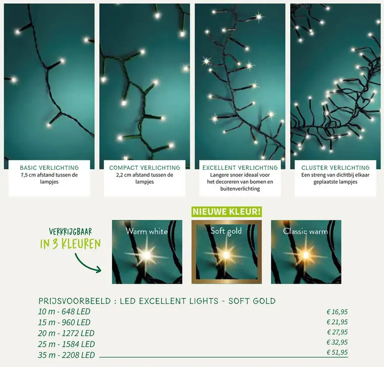 Promotie: Led excellent lights - soft gold