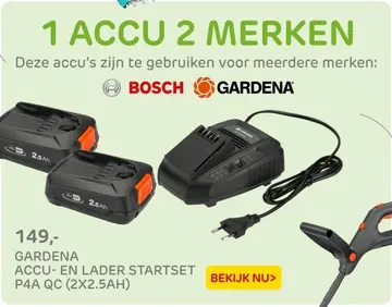 Aanbieding: GARDENA ACCU- EN LADER STARTSET