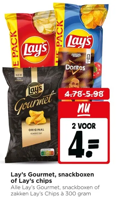 Aanbieding: Lay's Gourmet, snackboxen of Lay's chips