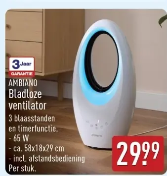 Aanbieding: Bladloze ventilator