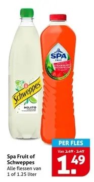Aanbieding: Spa Fruit of Schweppes