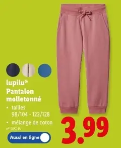 Offre: Pantalon molletonné