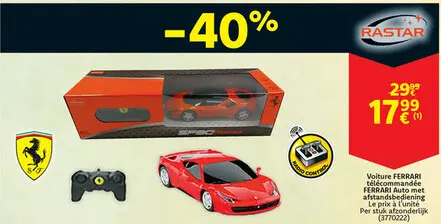 Offre: Voiture télécommandée / Auto met afstandsbediening Ferrari