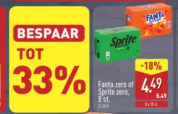 Aanbieding: Fanta zero of Sprite zero