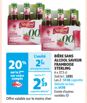 Aanbieding: BIÈRE SANS ALCOOL SAVEUR FRAMBOISE