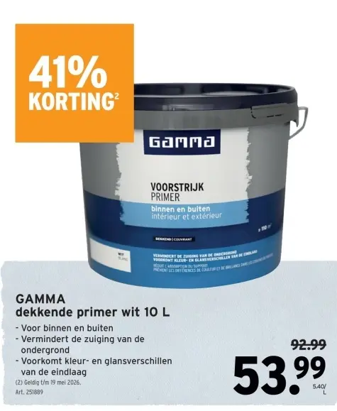 Promotie: dekkende primer wit