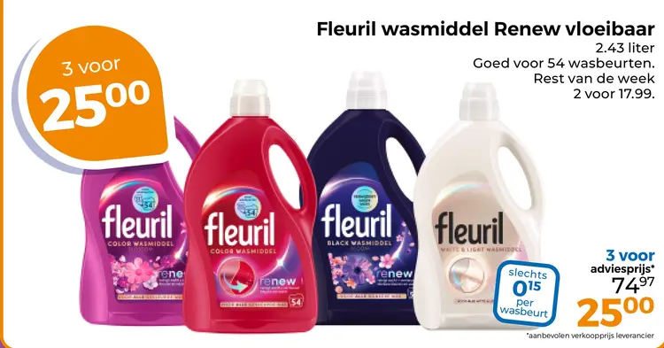Aanbieding: Fleuril wasmiddel Renew vloeibaar
