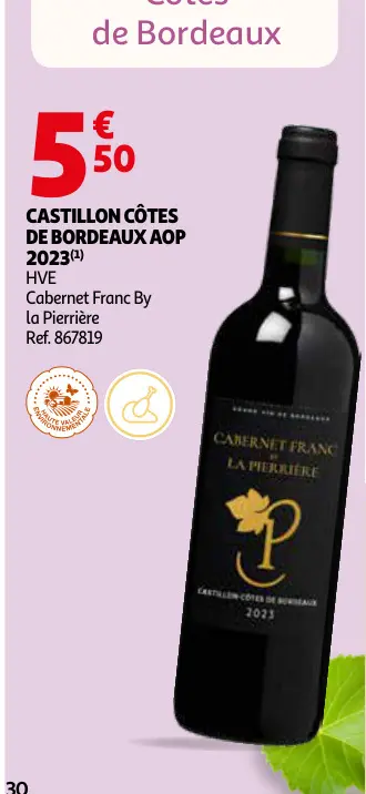Promotie: Castillon côtes de bordeaux aop