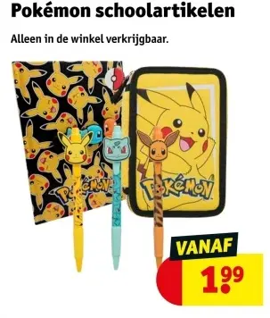 Aanbieding: Pokémon schoolartikelen