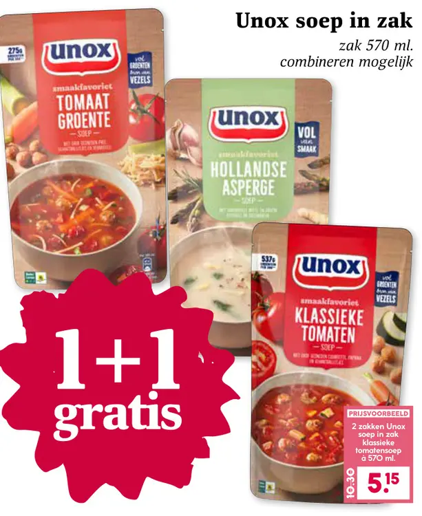 Aanbieding: Unox soep in zak