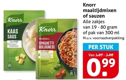 Aanbieding: Maaltijdmixen of sauzen
