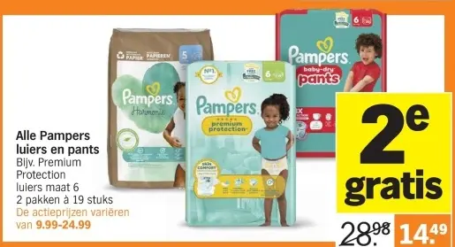 Aanbieding: Pampers luiers en pants