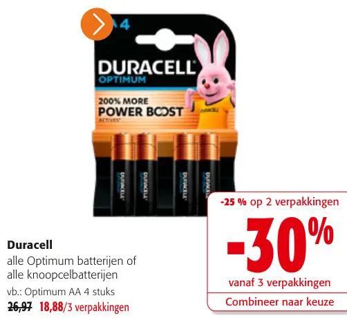 Promotie: Optimum batterijen of knoopcelbatterijen