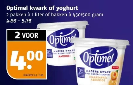 Aanbieding: kwark of yoghurt