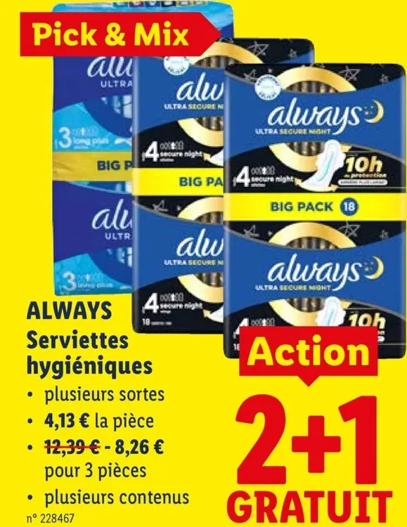 Offre: Serviettes hygiéniques