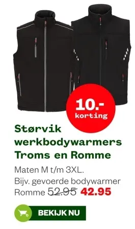 Aanbieding: werkbodywarmers Troms en Romme
