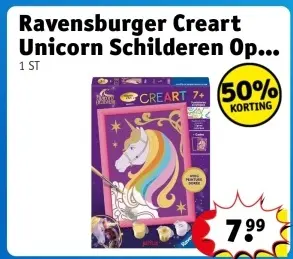 Aanbieding: Ravensburger Creart Unicorn Schilderen Op Nummer