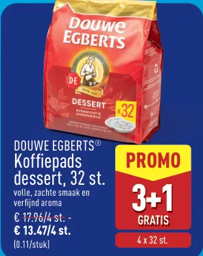 Promotie: Koffiepads dessert, 32 st.