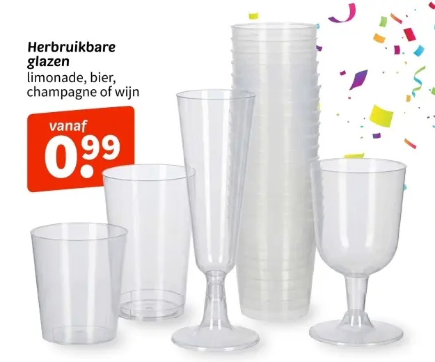 Aanbieding: Herbruikbare glazen