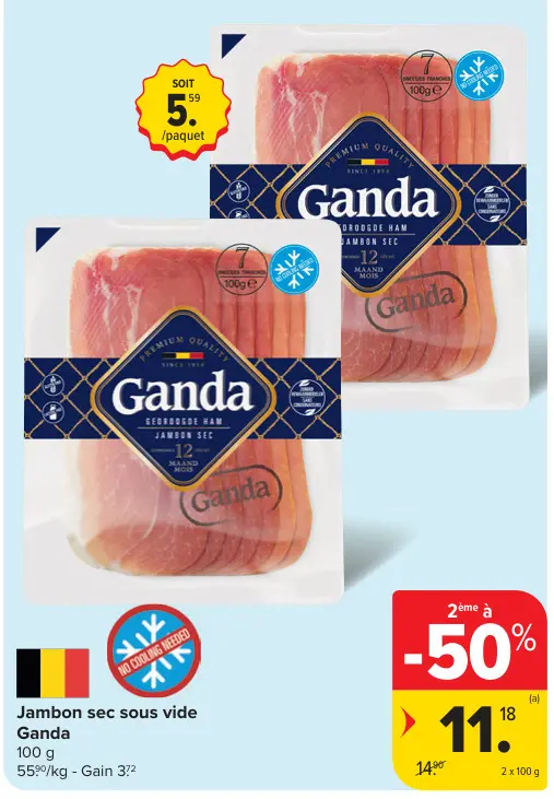 Offre: Jambon sec sous vide