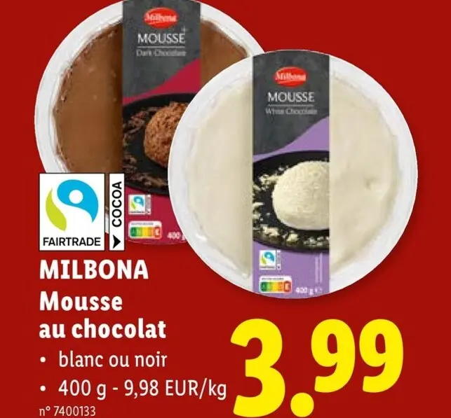 Offre: Mousse au chocolat