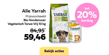 Aanbieding: Yarrah Bio Hondenvoer Vegetarisch Tarwe Vrij