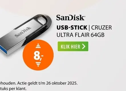 Aanbieding: Usb-stick | cruzer ultra flair 64gb