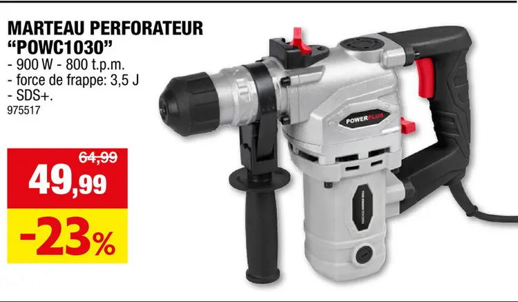 Offre: Powerplus EG POWC1030 marteau-perforateur 900W