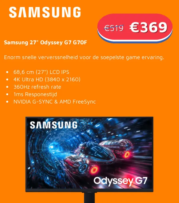 Aanbieding: Samsung 27" Odyssey G7 G70F
