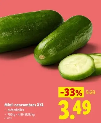 Offre: Mini-concombres XXL