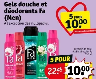 Offre: Gels douche et déodorants