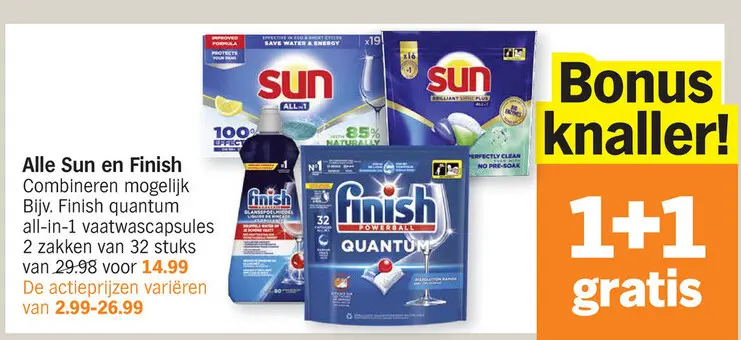 Aanbieding: Sun en Finish vaatwascapsules