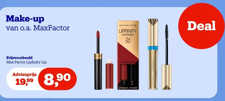 Aanbieding: Make-up van o.a. MaxFactor