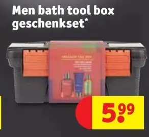 Promotie: Men bath tool box geschenkset