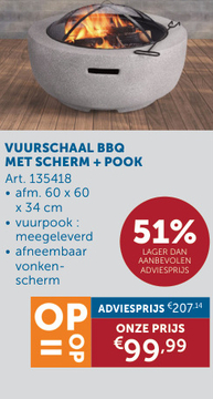 Aanbieding: VUURSCHAAL BBQ MET SCHERM + POOK