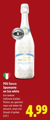 Aanbieding: PIU Secco Spumante on Ice white