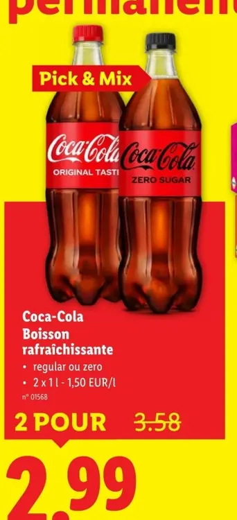 Offre: Coca-Cola Boisson rafraîchissante