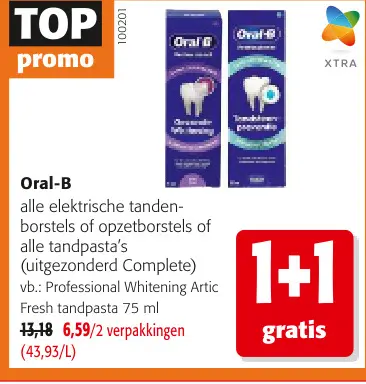 Promotie: Oral-B alle elektrische tandenborstels of opzetborstels of alle tandpasta's