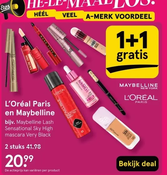 Aanbieding: L'Oréal Paris en Maybelline bijv. Maybelline