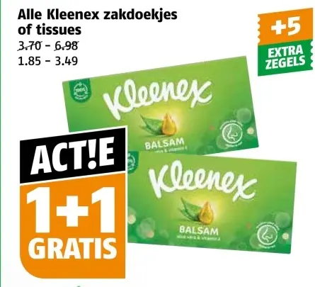 Aanbieding: Kleenex zakdoekjes of tissues